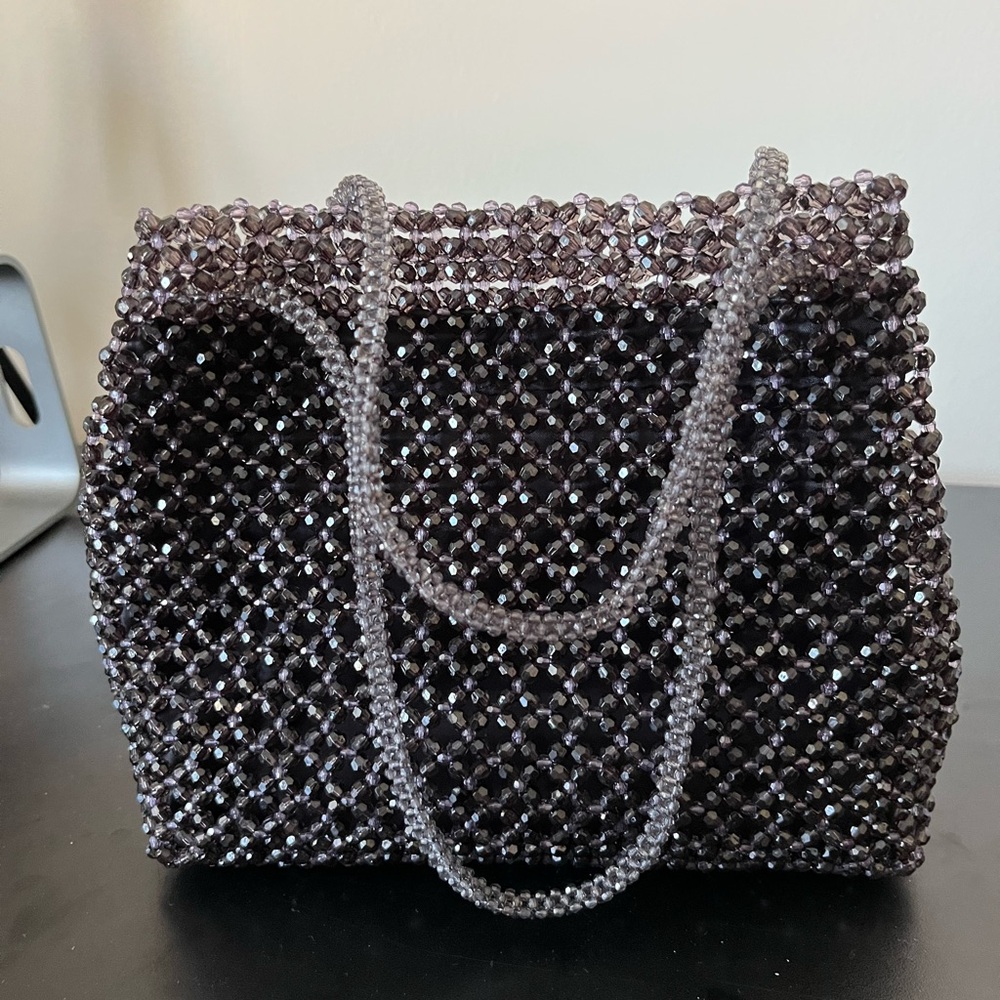 NEW Handmade Beaded Black Shoulder Bag